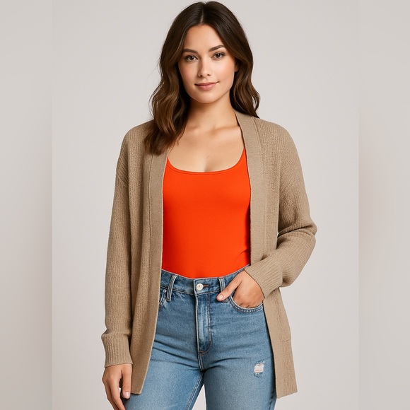 House of Harlow 1960 Lux Essentials Orange Bodysuit | Short Sleeve Square Neck - Picture 1 of 7